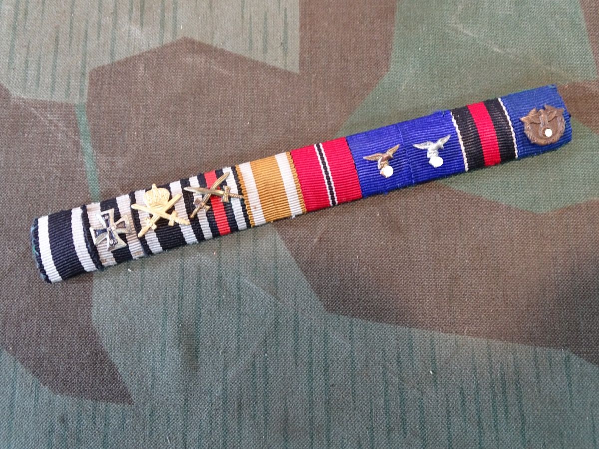10er Bandspange eines 1. und 2. Weltkriegs Kämpfers, Luftwaffen- und Zoll Angehörigen