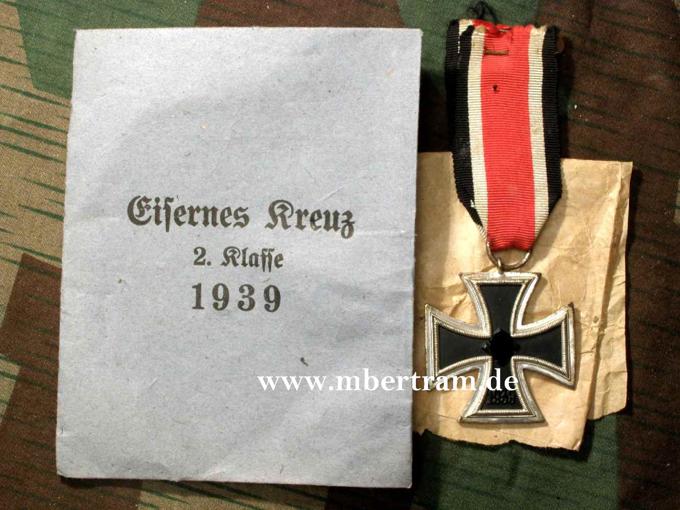 EK 2.Kl. 1939 m. Band, Tüte, Hst.: 40- Berg &amp; Nolte