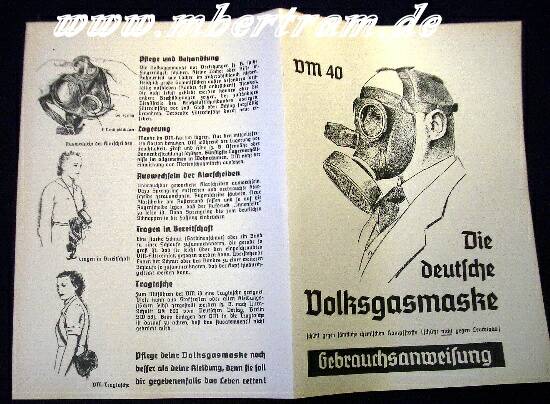 Gebrauchsanweisung Volksgasmaske, spätes Modell DM 40