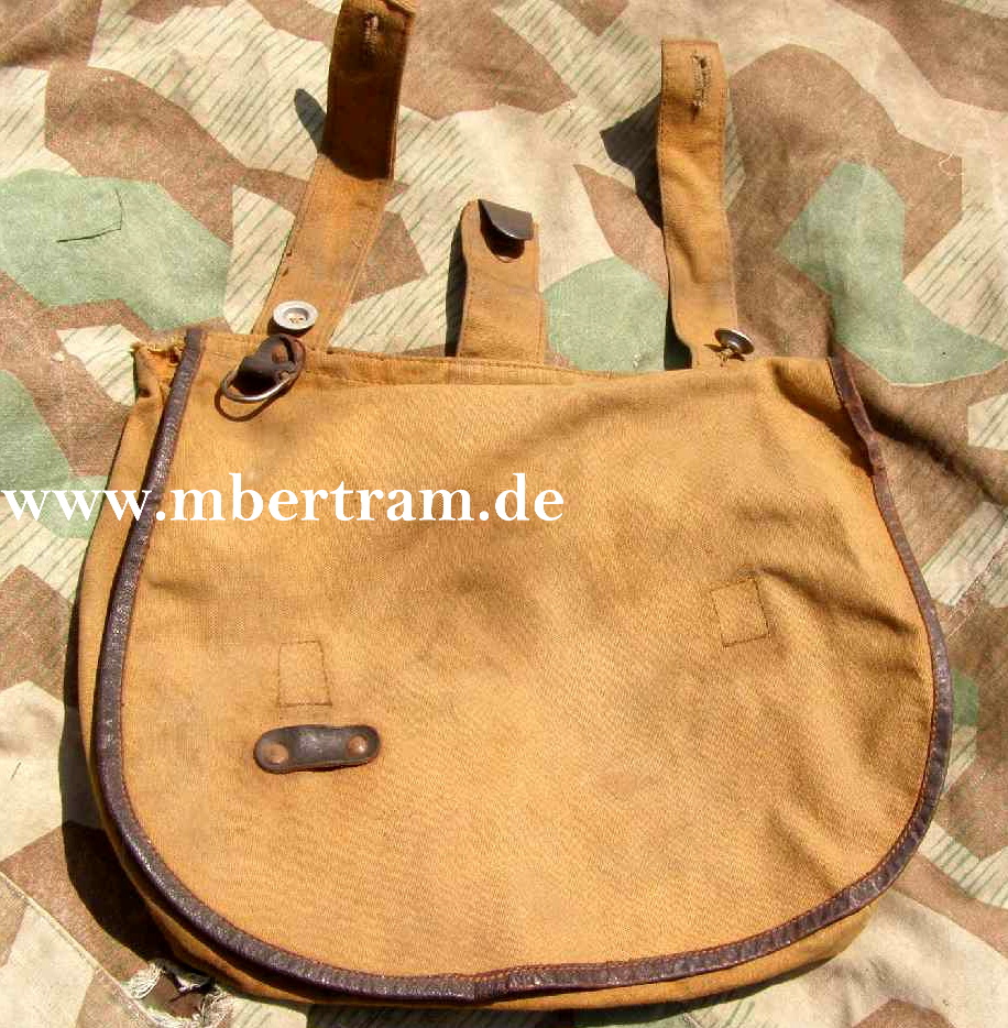 Brotbeutel Partei / SA. Brauner Stoff, Ledereinfassung.