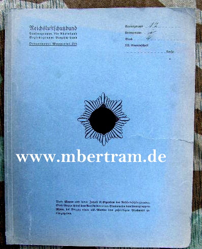 Din A 4 Heft Ordner Reichsluftschutzbund. Bergisch Land