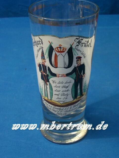 Reservisten Trinkglas 2. Comp., 1. Garde Rgt. zu Fuß