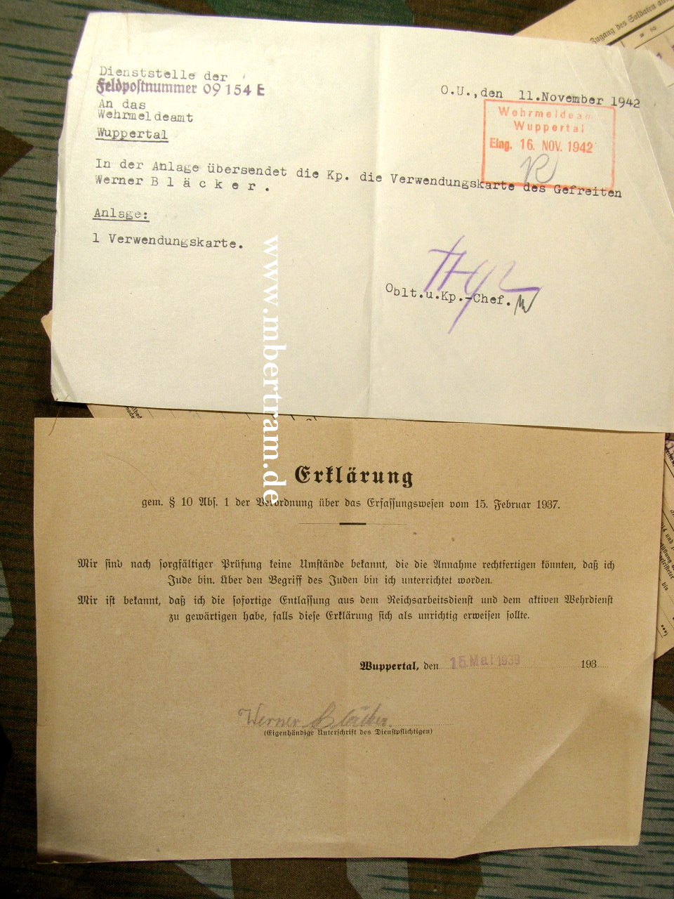 624-16 Wehrstammbuch Nahkpf Ausbildung, Pz.Vern.abz.,EK2, NkSp.
