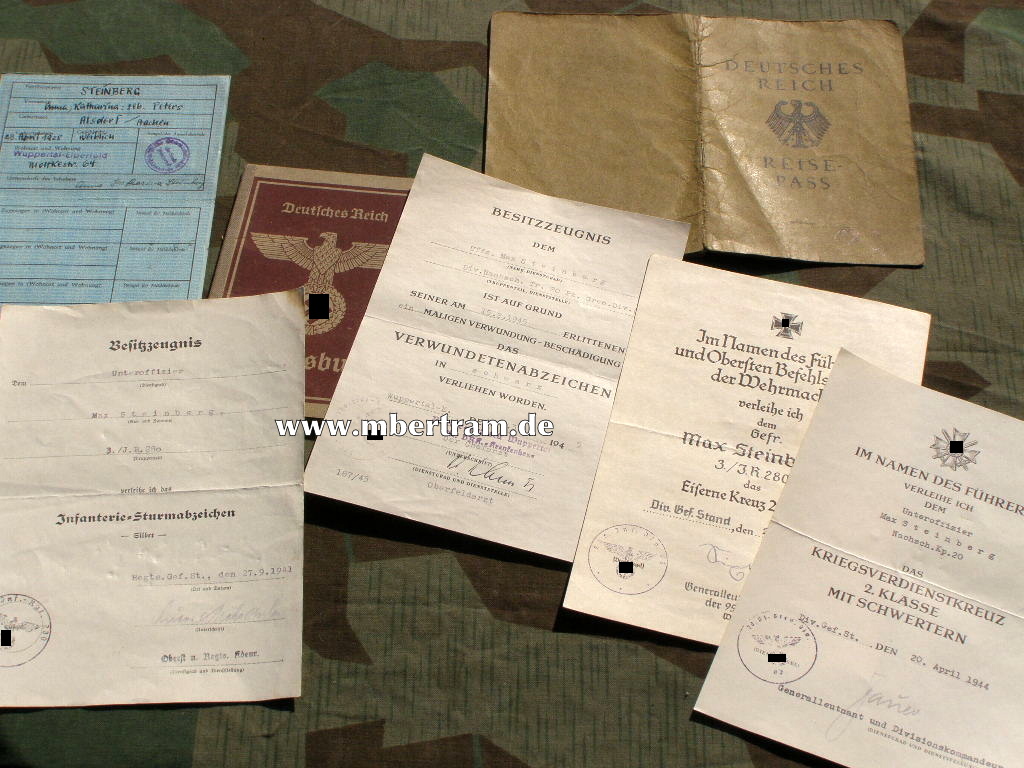 Dokumente, Urkunden 3. Inf. Rgt. 280, Signatur RK Träger.
