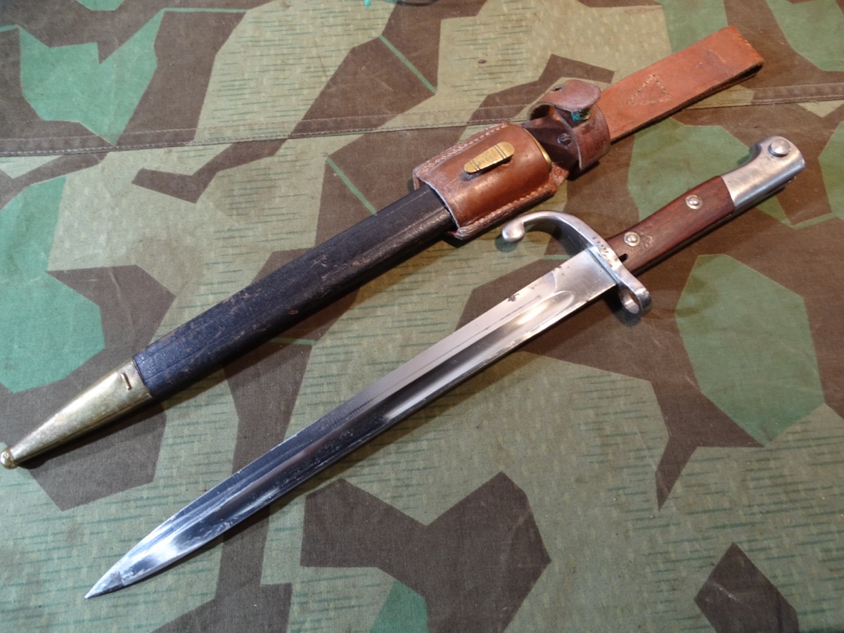 Mauser Bajonett M 1908, WK & C, SG, nummerngleich mit Koppelschuh