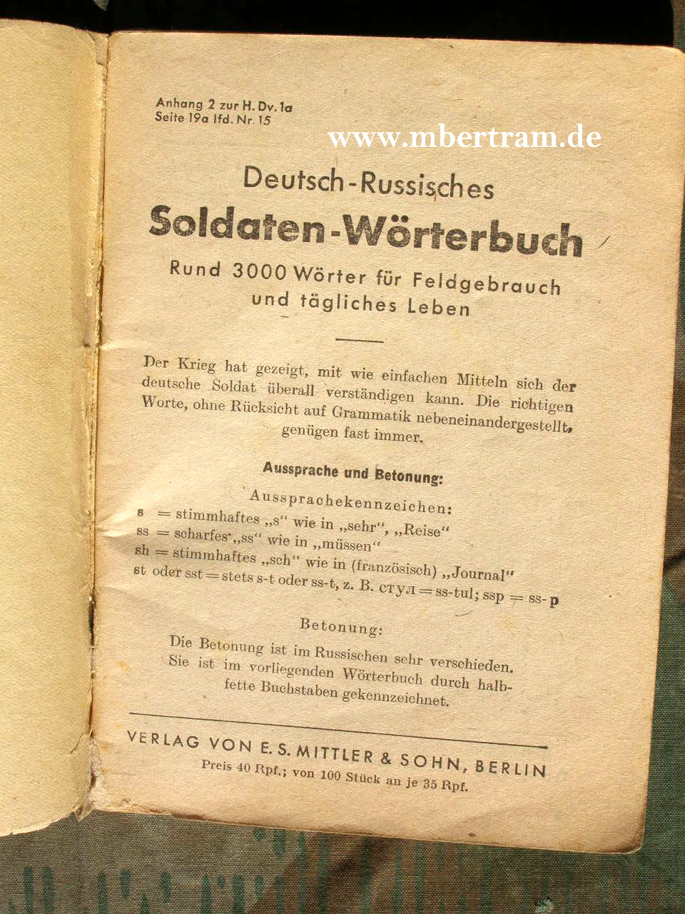 Deutsch-russisches Soldaten Wörterbuch