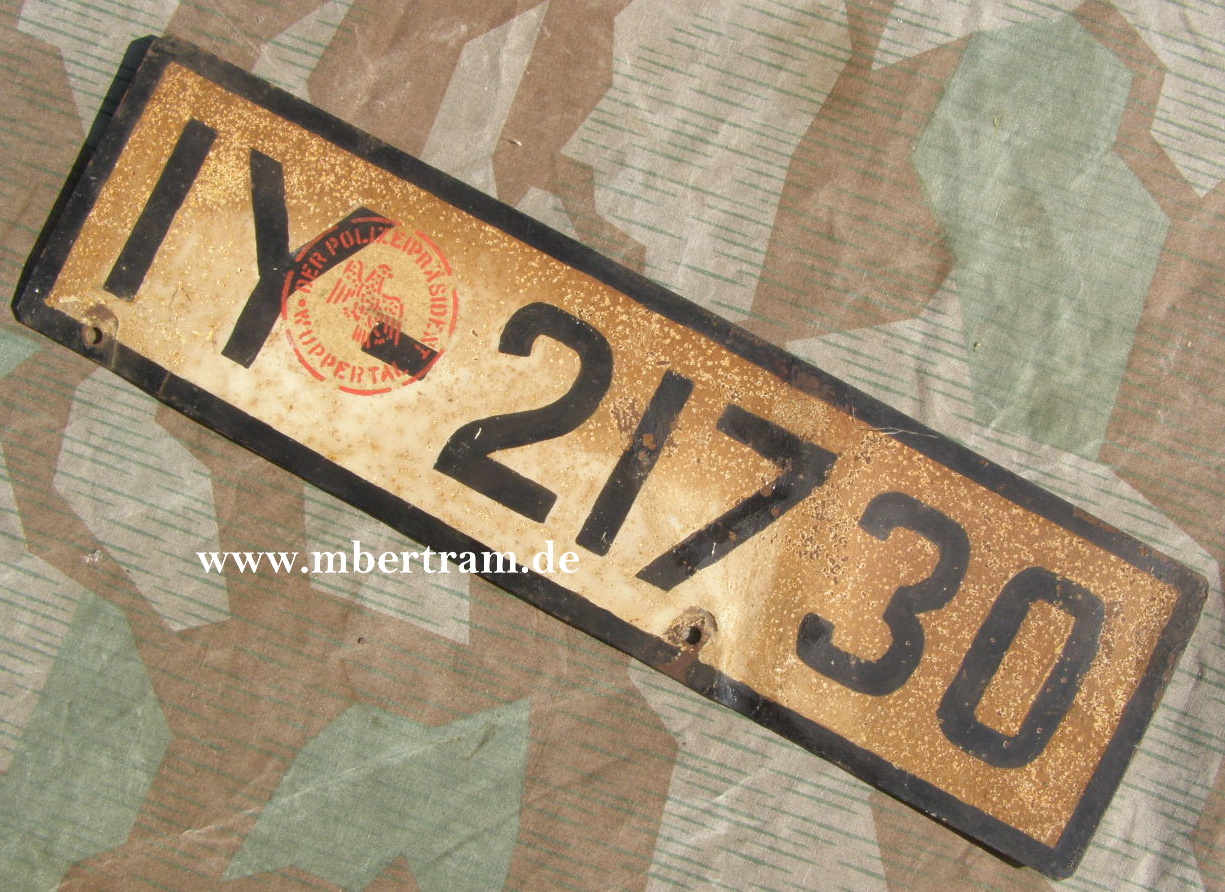 Nummernschild Deutsches Reich 1928-45 " IY- 21730"