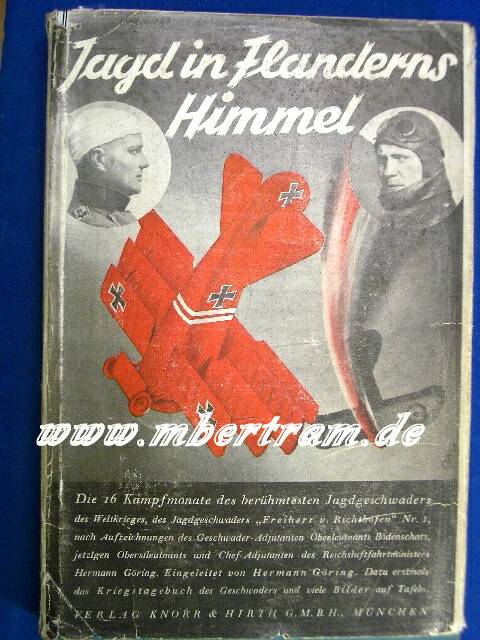 Jagd in Flanderns Himmel v. Karl Bodenschatz, 231S. 1935