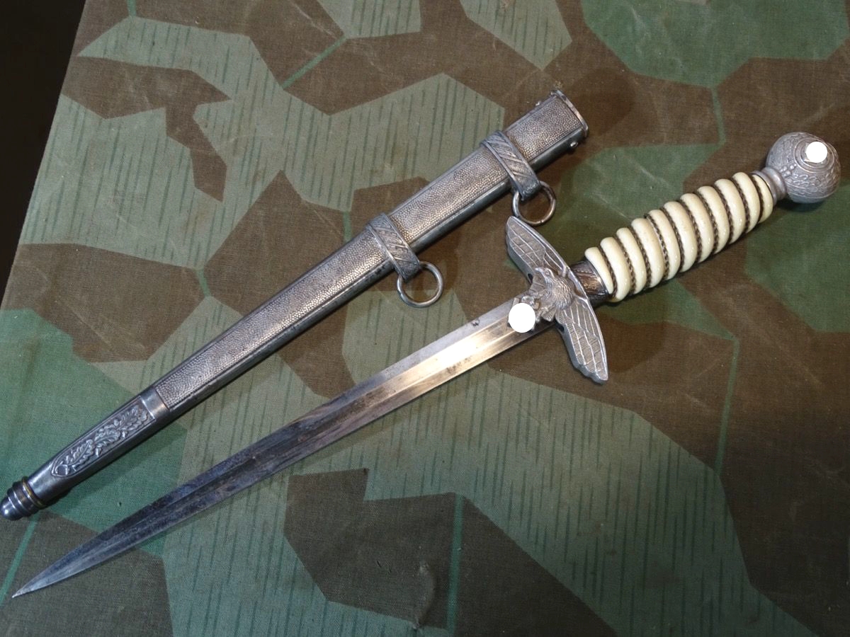 Luftwaffen Offiziersdolch, weißer Griff, Hst.: Alcoso Solingen