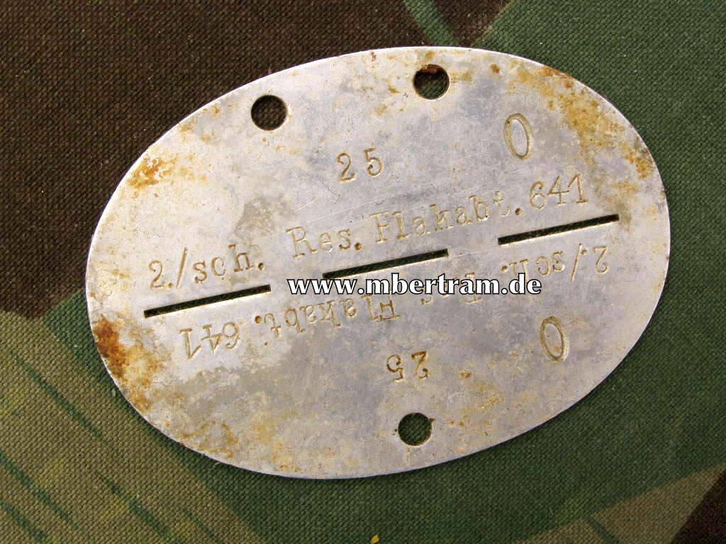 E-Marke "2./ schw. Res. Flakabt. 641" Ab 1942