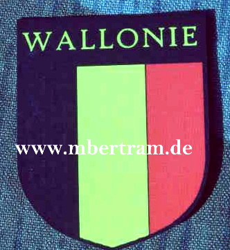 Replik: 1x Einzel Helmwappen" Wallonie" belgische Freiwillige in WH/SS