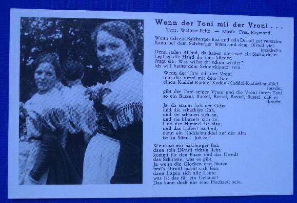Soldatenlieder Postkarte, Wenn der Toni mit der Vroni