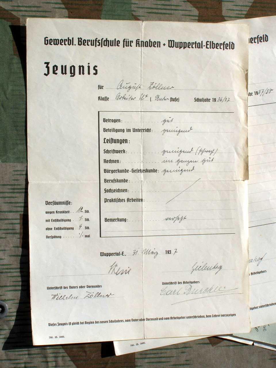 12439-14 Dokumente: 8.Kp. Inf.Rgt.Graf Barfuß ( 4. Westf.) Nr. 17
