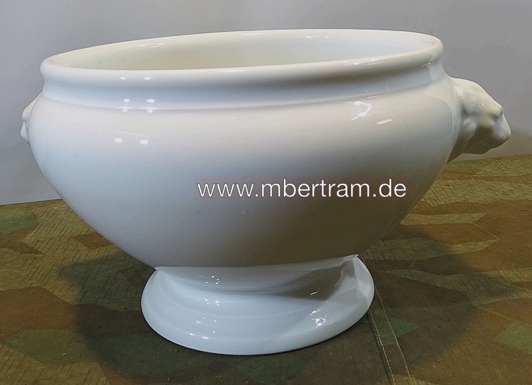 20427-1 Große Löwenkopf Suppenterrine Luftwaffe FL UV 1939 Bohemia, Adler