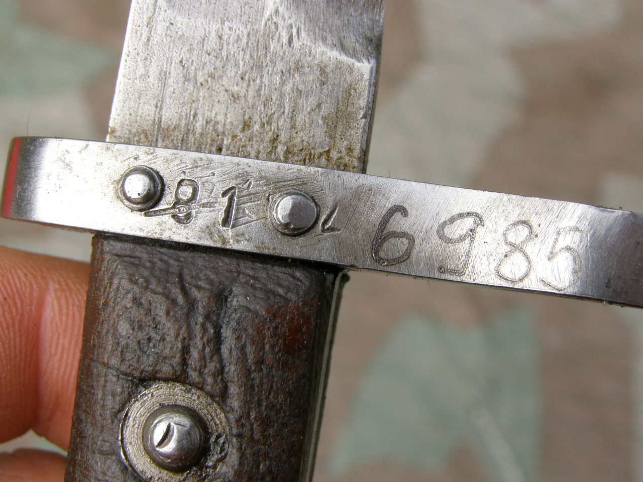 Steyr Bajonett M 95, Hst.:" MU" im Oval, Koppelschuh.