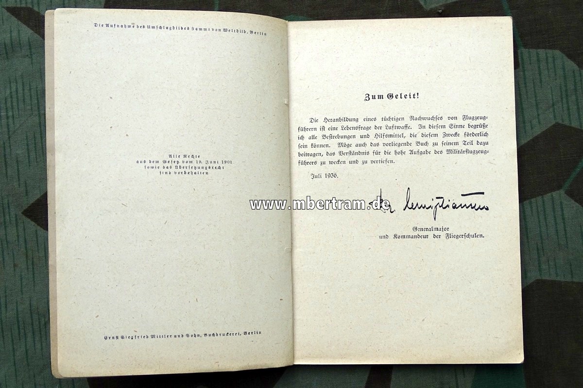 Handbücher der Luftwaffe, Der Flugzeugführer, 1940, 135 S. , 85 Abbildungen
