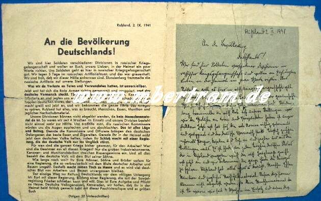 Propagandaflugblatt,1942, UDSSR f. dt.Truppen, Passierschein