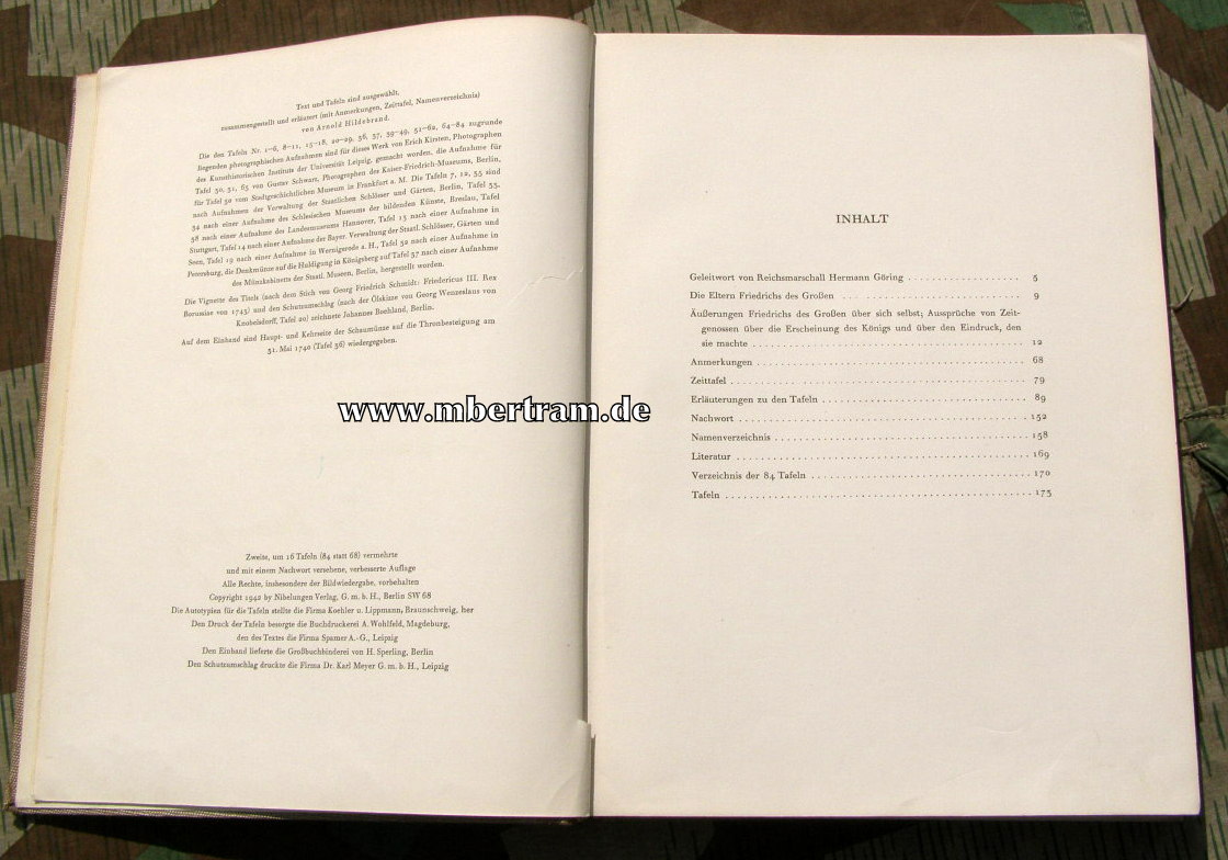 11184-5 Titel: Das Bildnis Friedrichs des Großen, ca-2,1 Kg ,1942