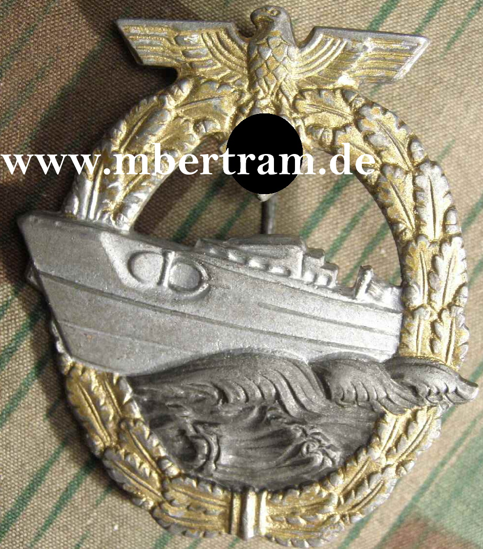 Schnellboot-Kriegsabzeichen 2. Form Feinzink, Hst.: R.S.
