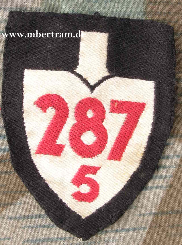 Reichsarbeitsdienst Ärmel Abteilungsspaten, "287/5"
