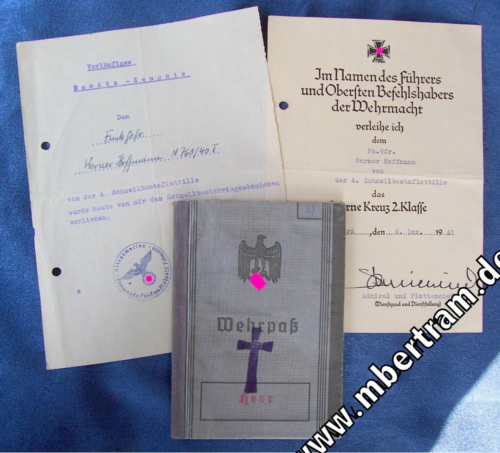 Urkundengruppe zweier Brüder, Infanterie und Kriegsmarine