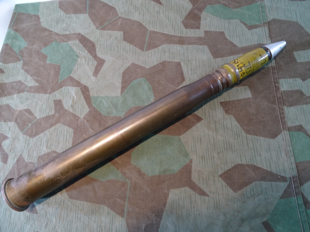 Deko Spreng Granate 3,7 cm Kriegsmarine Flak mit Hülse und Aluzünder 