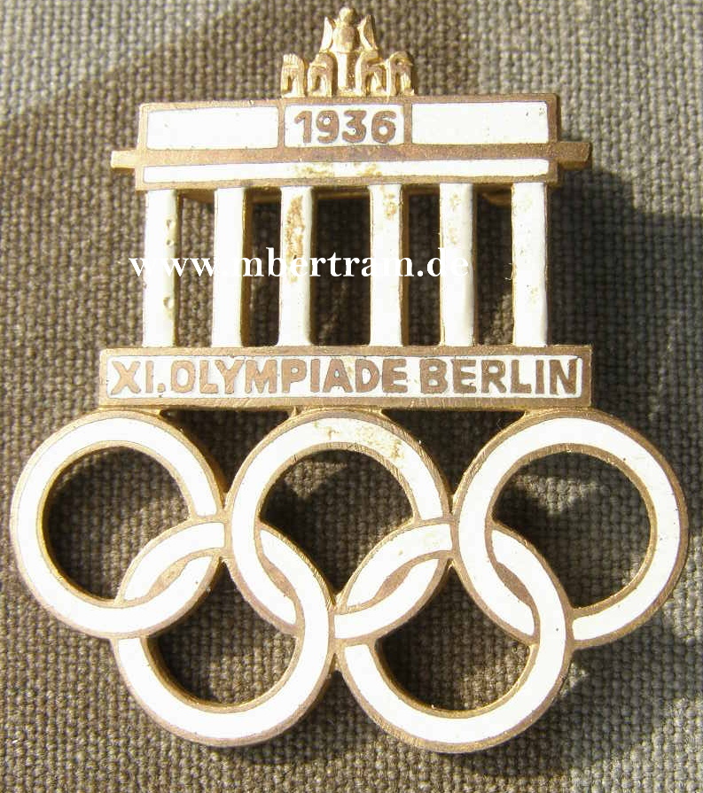 XI. Olympiade Berlin 1936, emailliertes Steckabzeichen