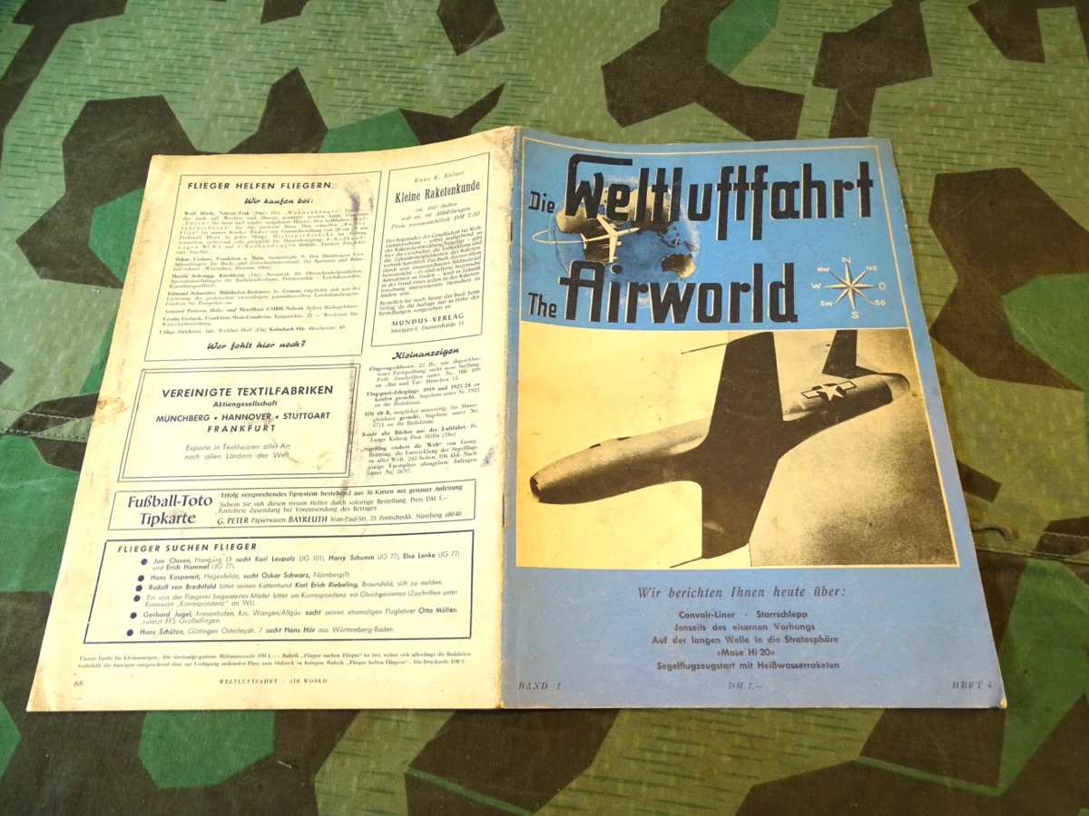 Zeitschrift : Die Weltluftfahrt / The Airworld, Band 1 Heft 4, 1 DM um 1949