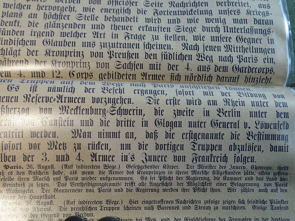 2 Originalausgaben "Die Post - Telegraphische Depesche" - Sonder Eilmeldungen über den Verlauf des Krieges 1870/71