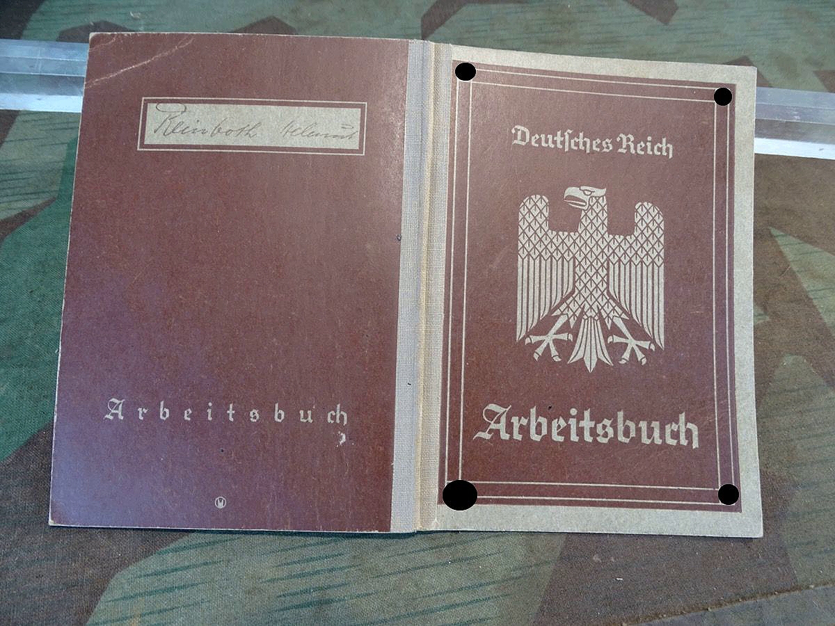 Arbeitsbuch deutsches Reich, Modell bis 1939, Bandwirker in Wuppertaler Weberei. 