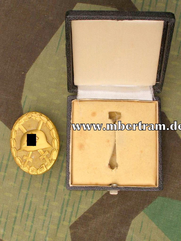 Verwundetenabzeichen 1939 Gold - Buntmetall, im Etui, Hauptmünzamt Wien