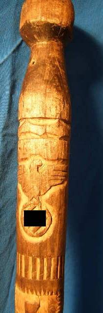 Wolchowstock. Kunstvoll geschnitzter Spazierstock Russland