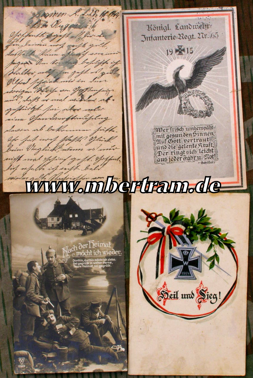 10740-2 35 Feldpostkarten 1. WK, Königl. Landwehr Inf. Rgt. No. 65