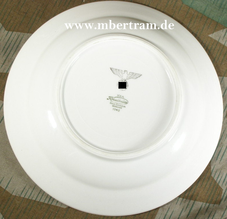 WH Heer, Porzellan Suppenteller 23cm, Adler, Krauth., 1942