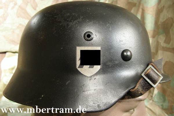 SS Paradehelm, schwarz. Originalglocke M 35, Originalring