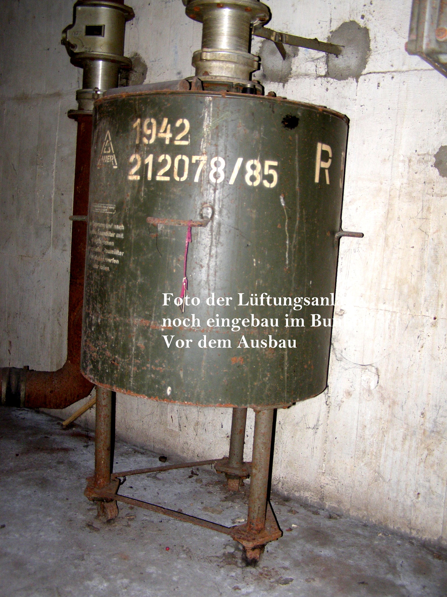 10511-42 Bunker Lüftungsanlage, 1942. 2 riesige Filter, Pumpe...