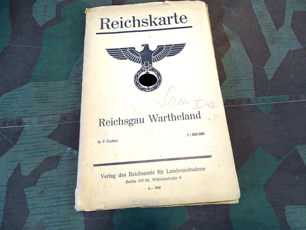 "Reichskarte Reichsgau Wartheland 1941" großer Reichsadler auf Front "Reichskarte Reichsgau Wartheland 1941" großer Reichsadler auf Front