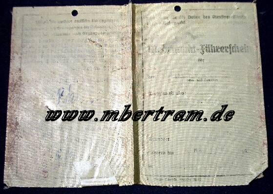 Wehrmachtführerschein Panzerfahrzeuge mit Kettenantrieb