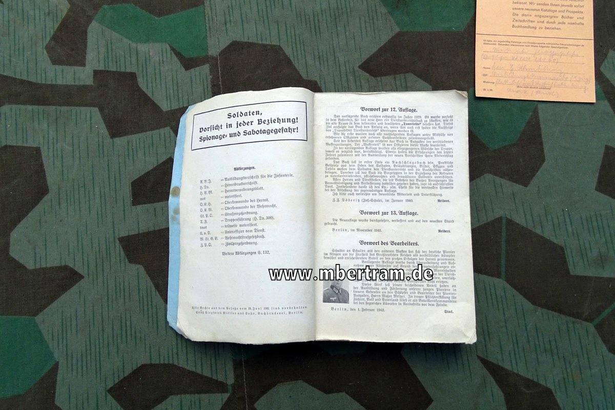 Dienstanweisung: Reibert, für den Pionier , Ausgabe 1942