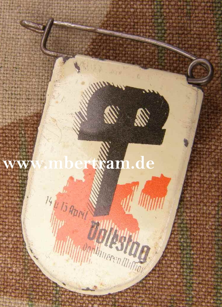 Spendenabzeichen WHW 1934 Volkstag der Innern Mission