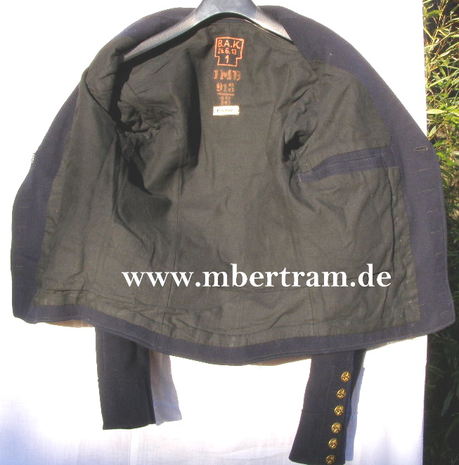 9503-10 Kaiserliche Marine kurze Paradejacke Artillerie Matrose 1913