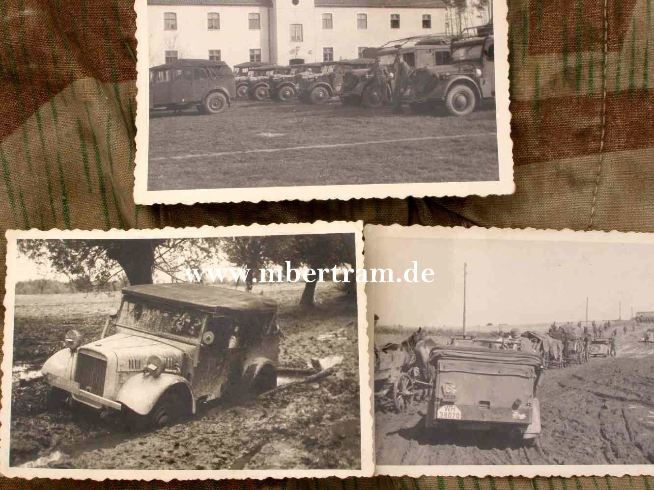 3 Fotos-Wehrmachts Kraftfahrzeuge in Russland