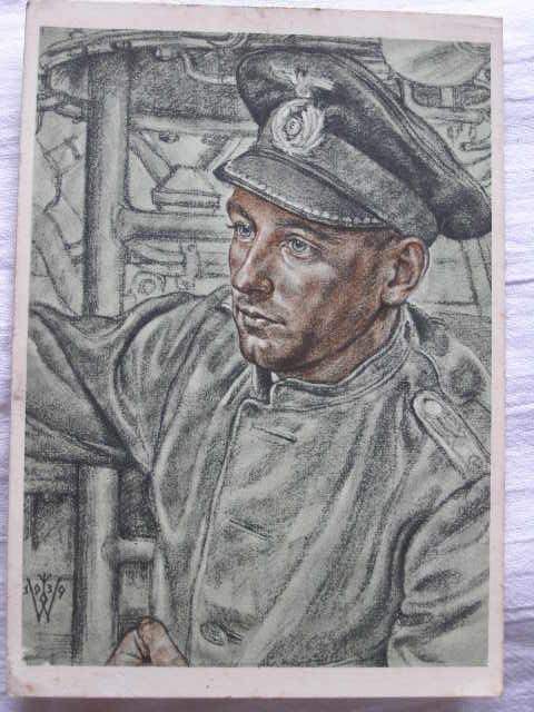 Propaganda-Postkarte von LI auf Kpt. Lt. Schuhards U-Boot