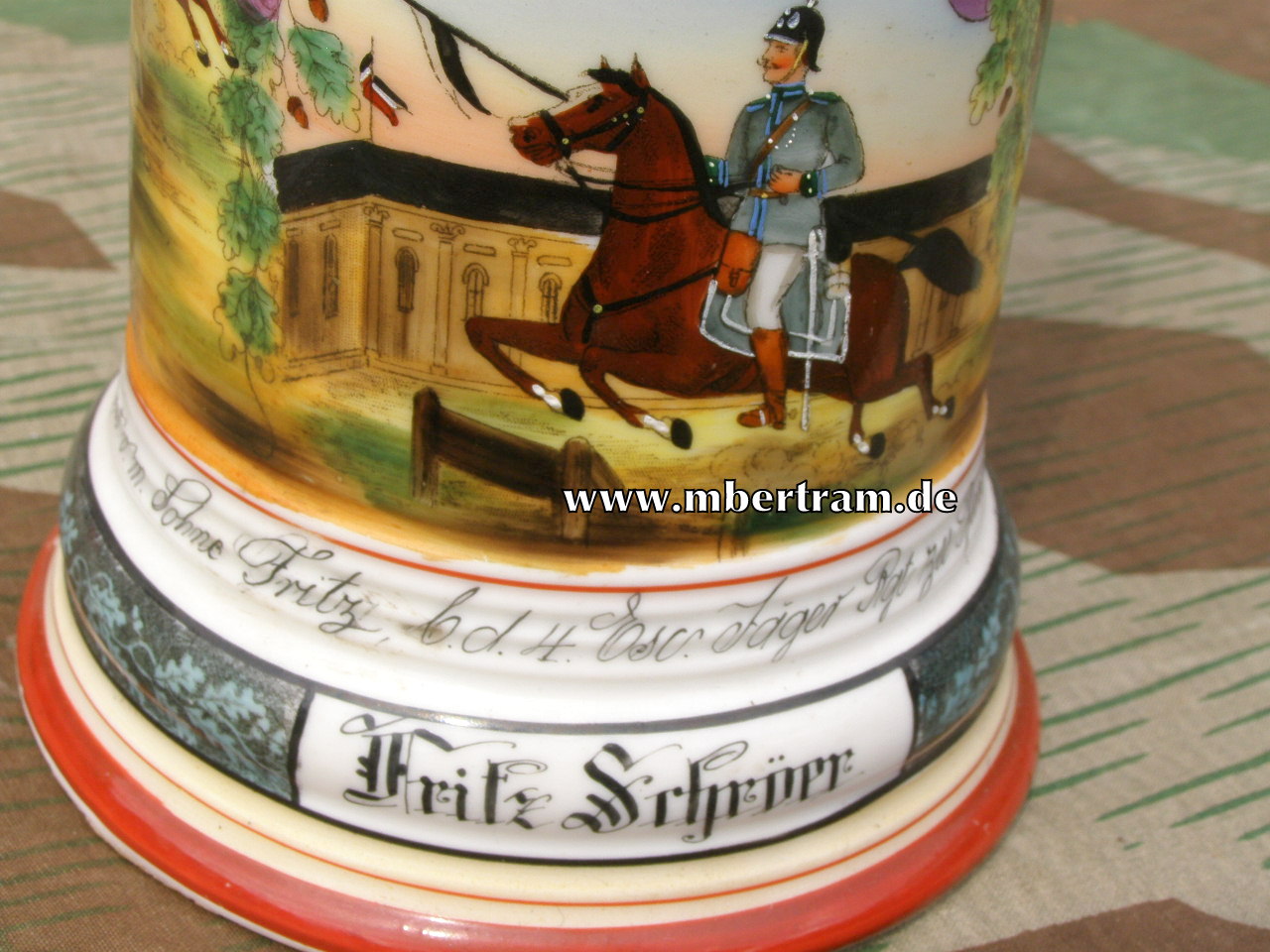 11279-18 Krug, Gläser: 4.Esk. Jäger z.Pferde No.4 Graudenz 1908