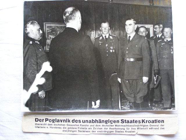Foto: Poglavnik v. Kroatien übberr. Gen. v. Horstenau Medaille