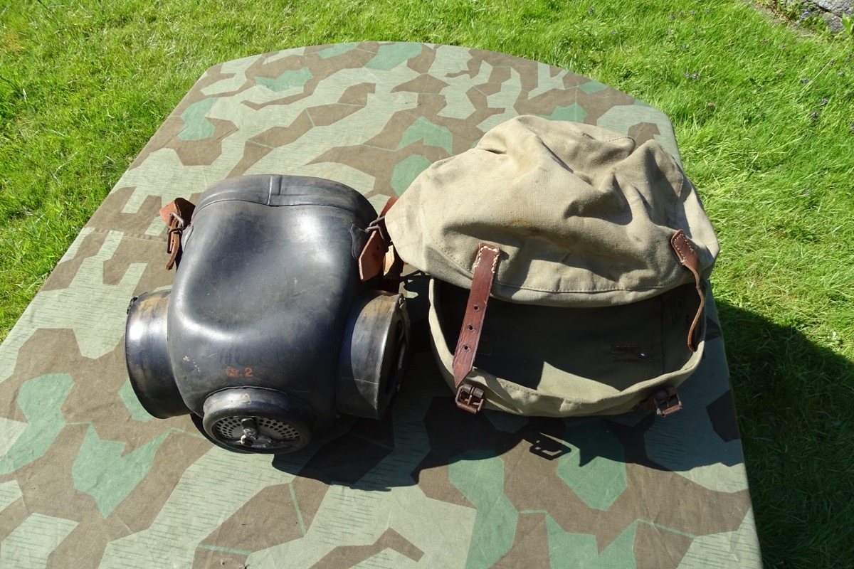 WH Pferde Gasmaske Gr. 2 mit Beriemung, Filtern und Packtasche