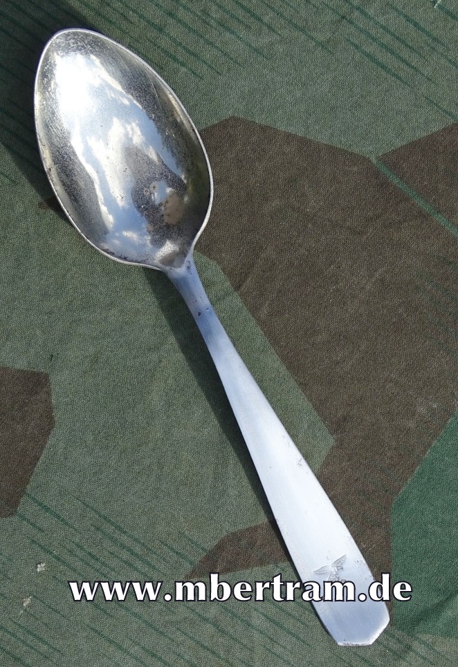 Luftwaffen Suppen Löffel, Eisen, vernickelt. Hoheitsadler
