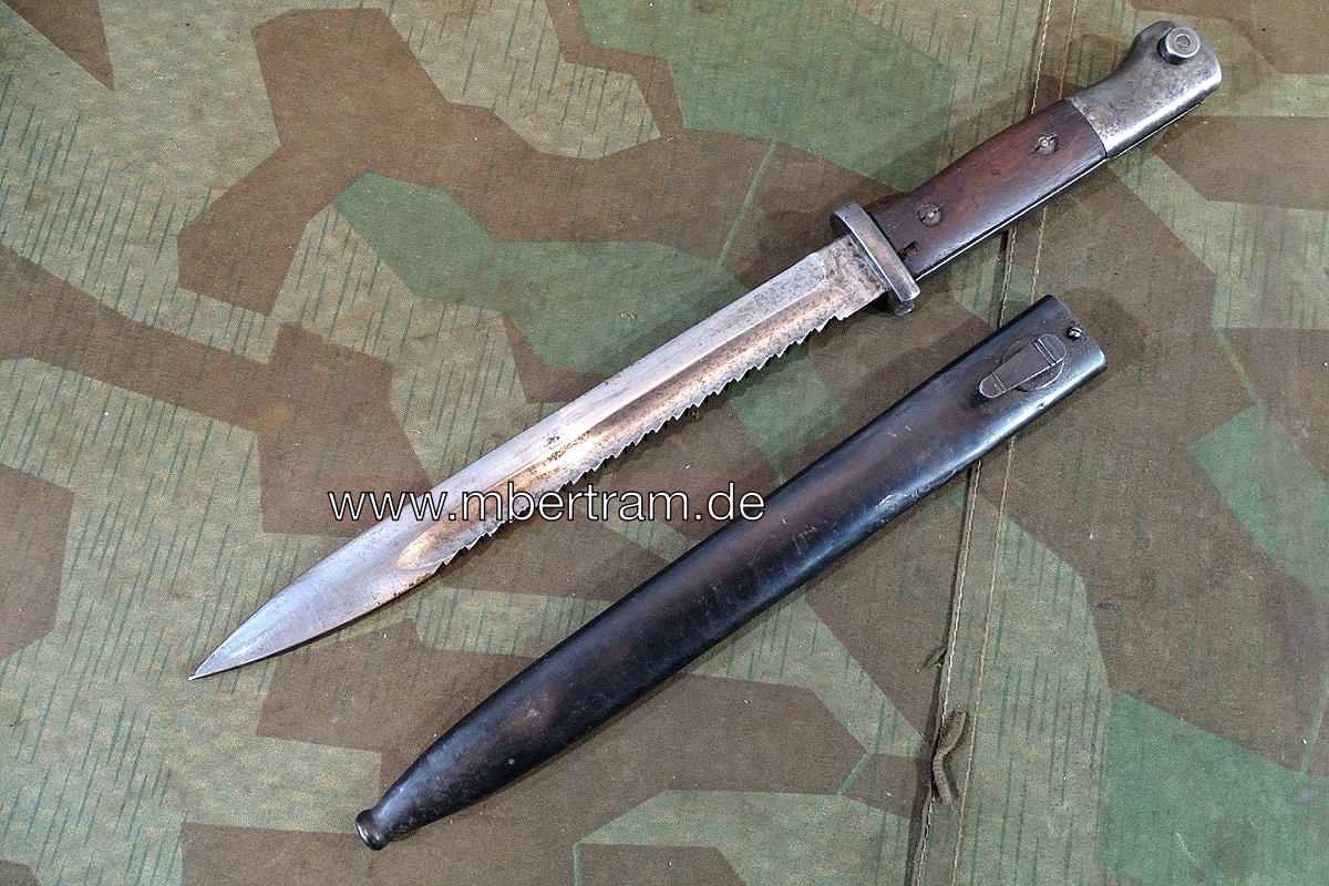 K 98 Seitengewehr/ Bajonett 84/98, Sägerücken 1. WK, " Deutsche Maschinenfabrik"