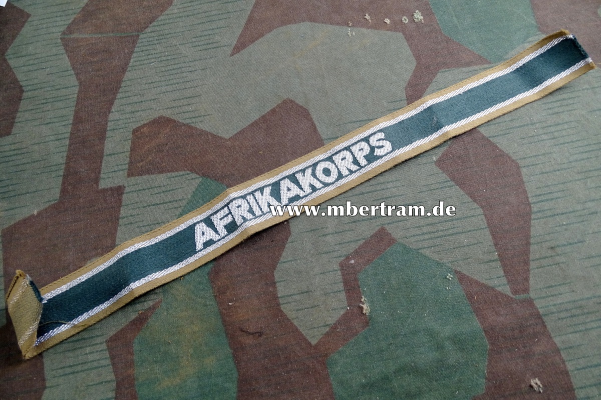 Replik: Wehrmacht Ärmelband "Afrikakorps" , sehr gute Fertigung um 1970.