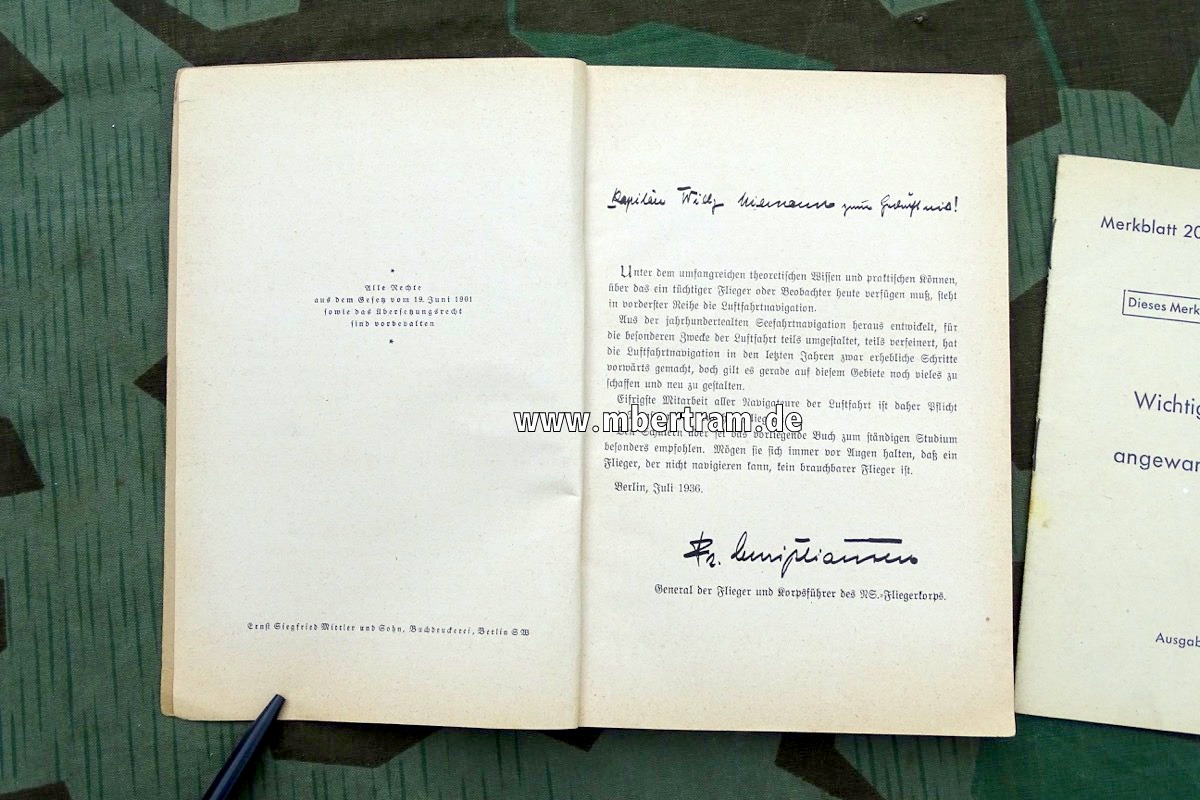 Handbücher der Luftwaffe, Die Luftfahrt Navigation,  1940, 195 S. , 115 Abbildungen